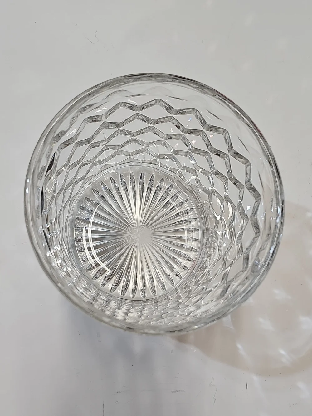 Vintage Fostoria American Clear Cube Motif Pressed Glass Cookie Jar & Lid